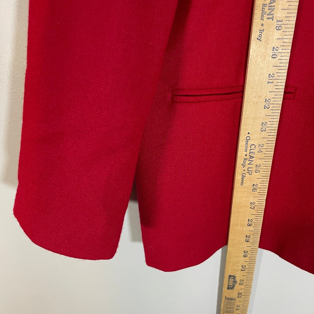 VTG Sag Harbor Petite Red Pure Wool Single Button Blazer Sz 16P Women's Holiday - Picture 4 of 7